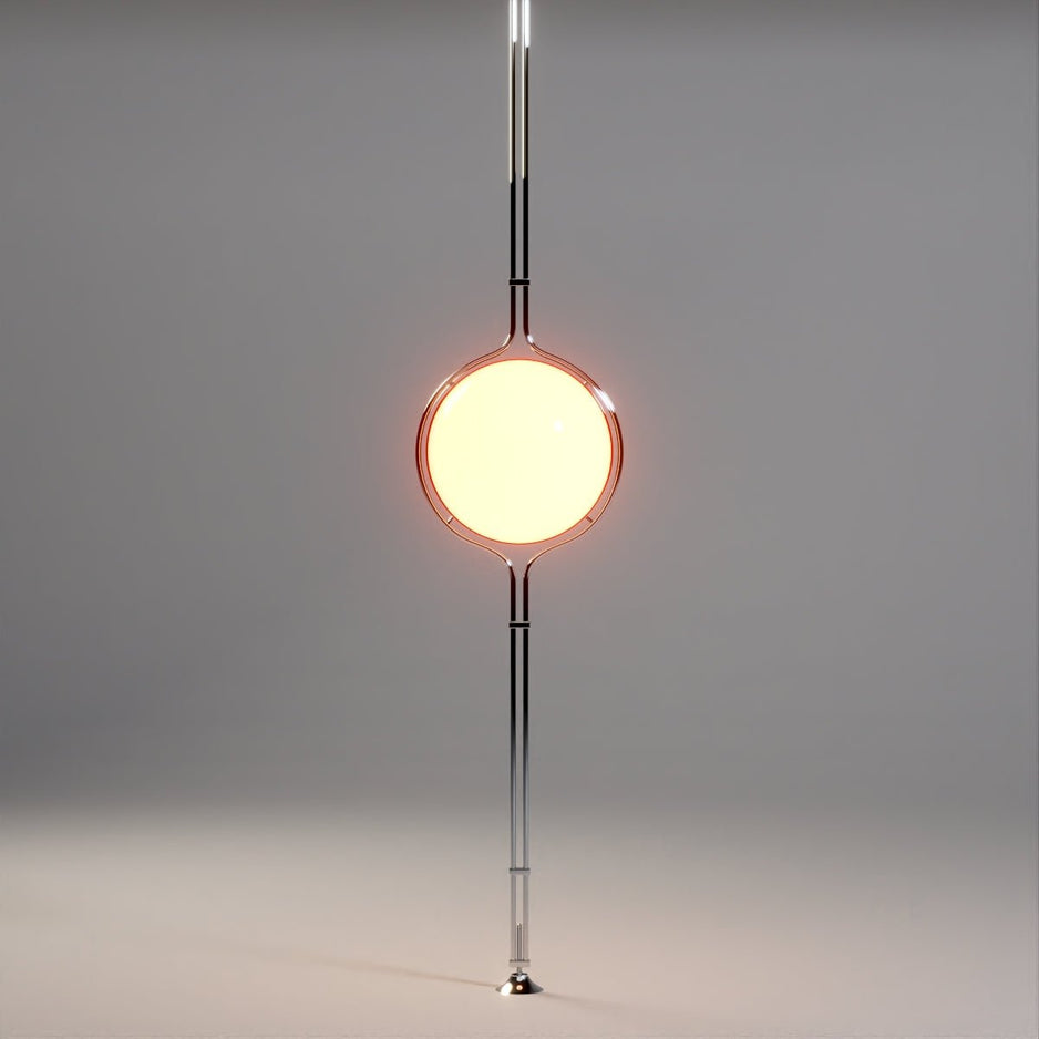 Halo Beam Deckenfluter — zwei Stangen, beigefarbene Halbkugeln