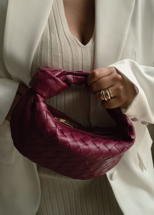 Sac à main en cuir végétalien tressé — Modèle léger à porter à l'épaule