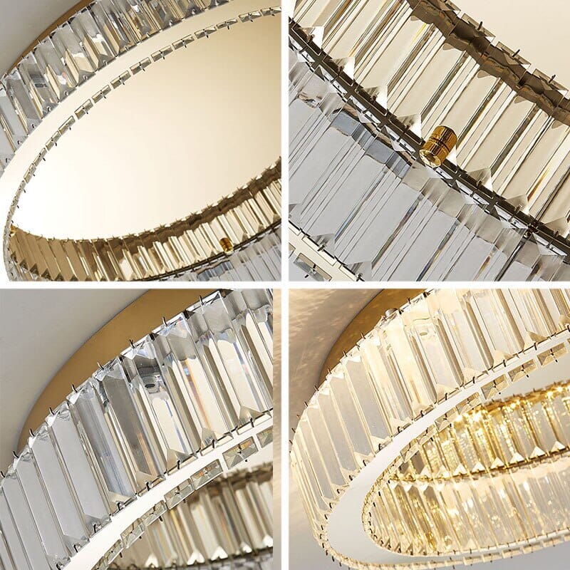 Lampe lustre circulaire en cristal Penelope - éclairage doux et romantique