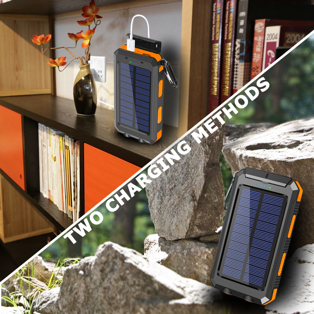 20000mAh Solar Power Bank — Portable Emergency Charger