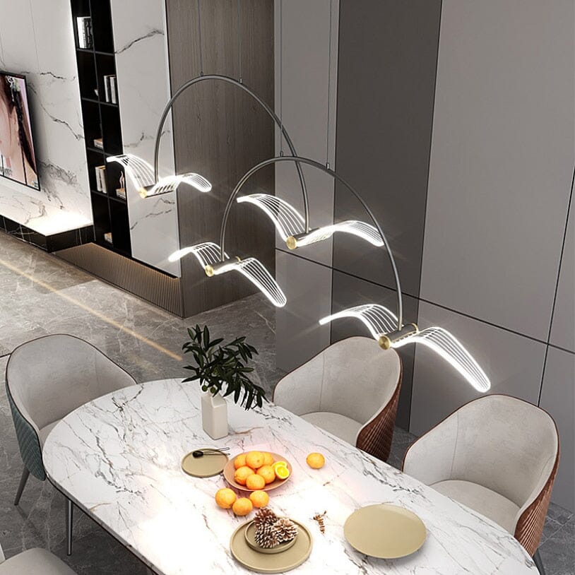 Marinell Copper Dining Chandelier With Seagull-Inspired Design