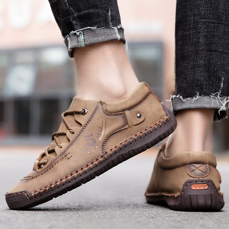 Men's Orthopedic Leather Footwear — All-Day Comfort, Cushioned Insoles