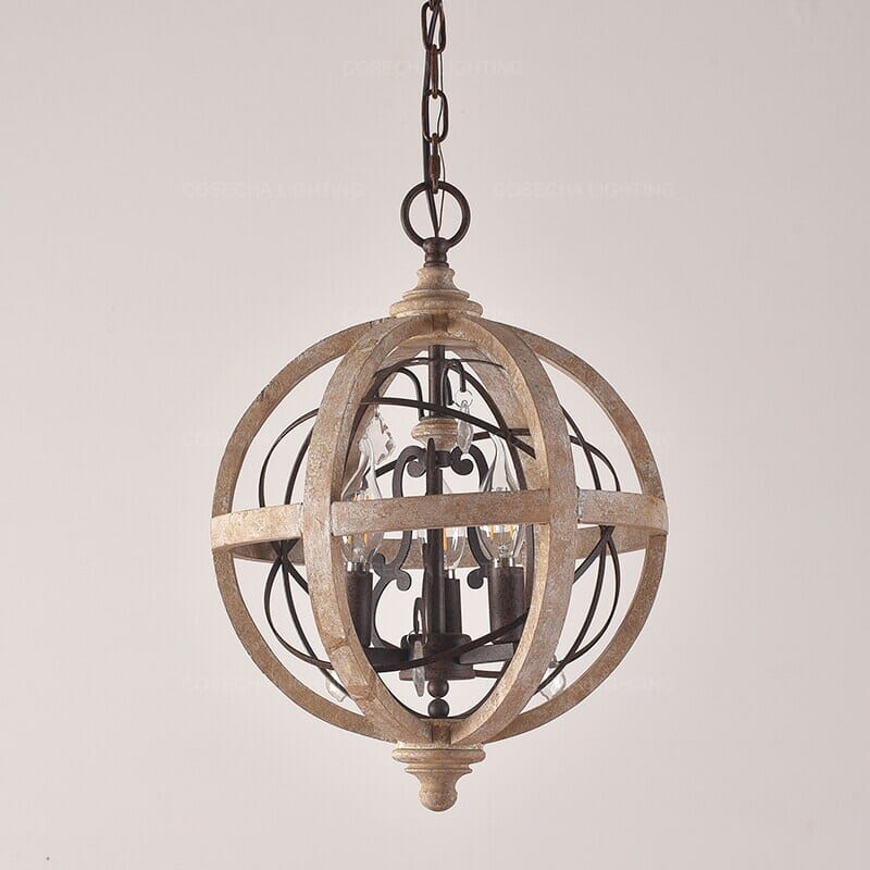 Ardent Home Heritage Wood Chandelier With Ornate Details
