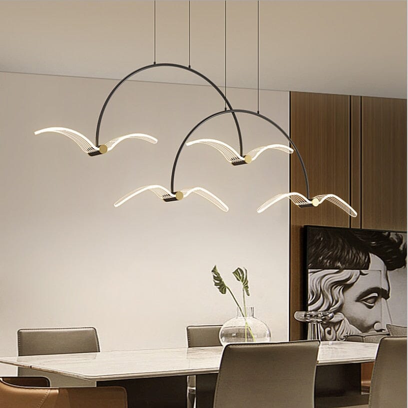 Marinell Copper Dining Chandelier With Seagull-Inspired Design