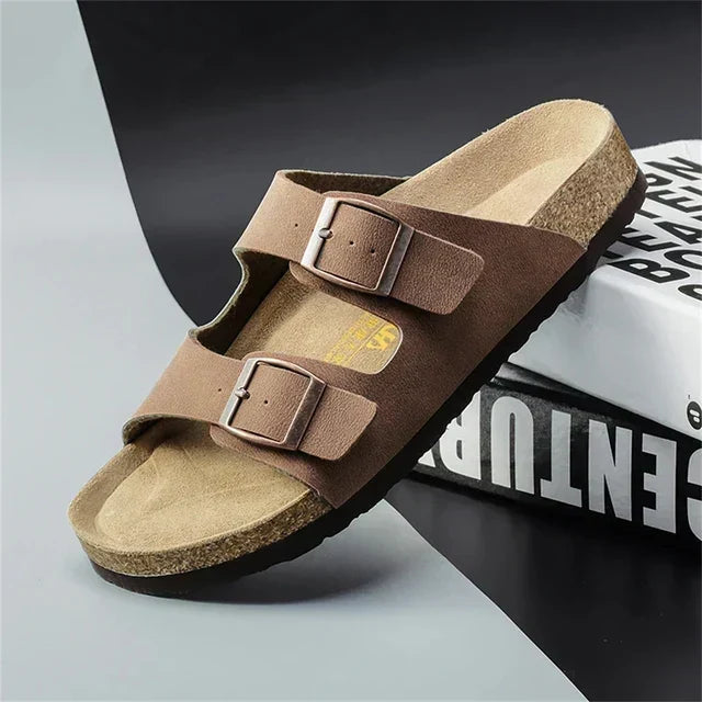 Herren-Ledersandalen für den Sommer — Verstellbare Riemen, bequeme Sohle