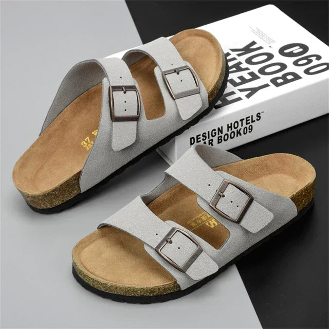 Herren-Ledersandalen für den Sommer — Verstellbare Riemen, bequeme Sohle