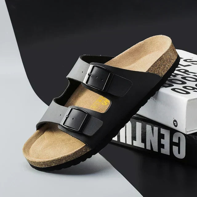 Herren-Ledersandalen für den Sommer — Verstellbare Riemen, bequeme Sohle