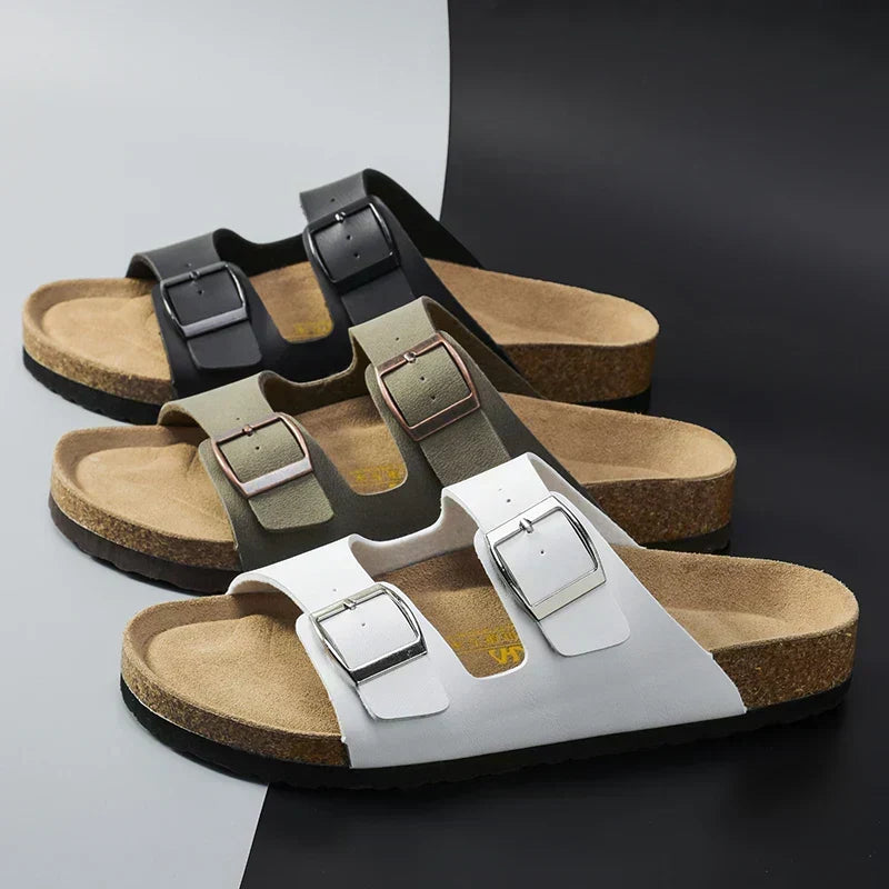 Herren-Ledersandalen für den Sommer — Verstellbare Riemen, bequeme Sohle