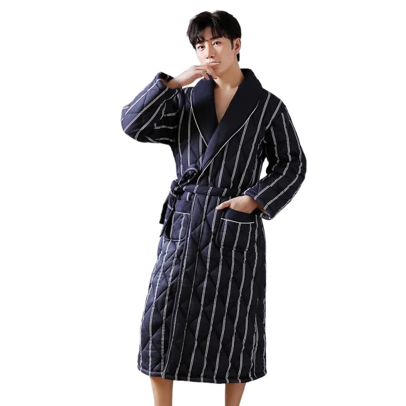 Frosthaven Quilted Winter Bathrobe — Triple-Layer Warmth Construction