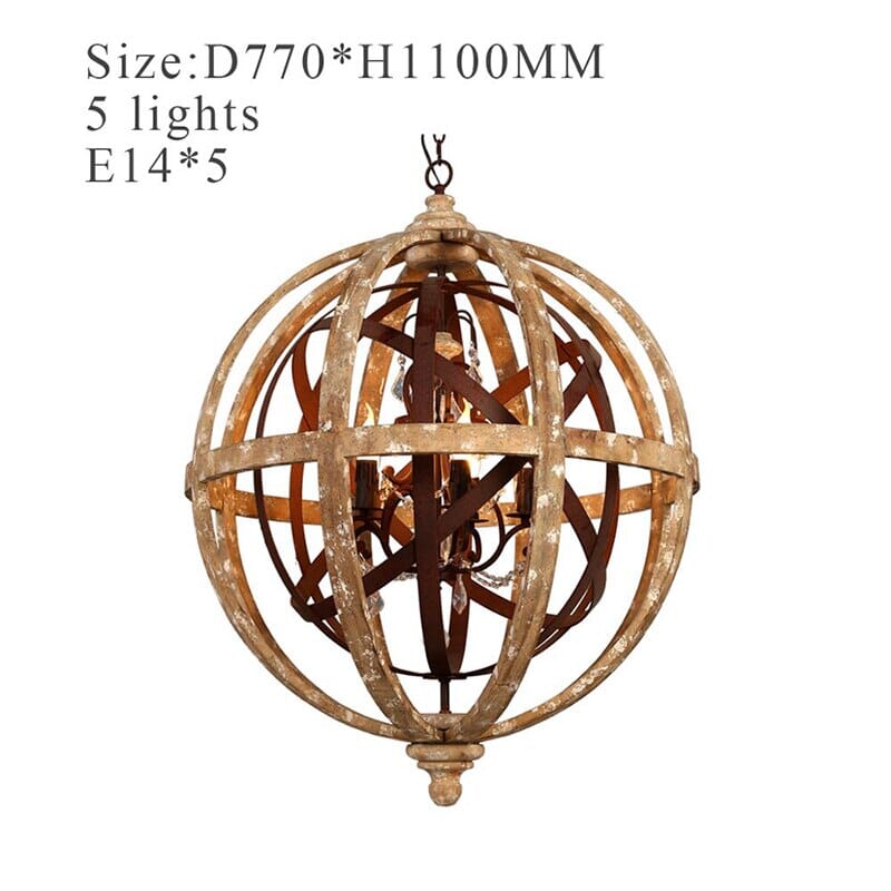 Ardent Home Heritage Wood Chandelier With Ornate Details