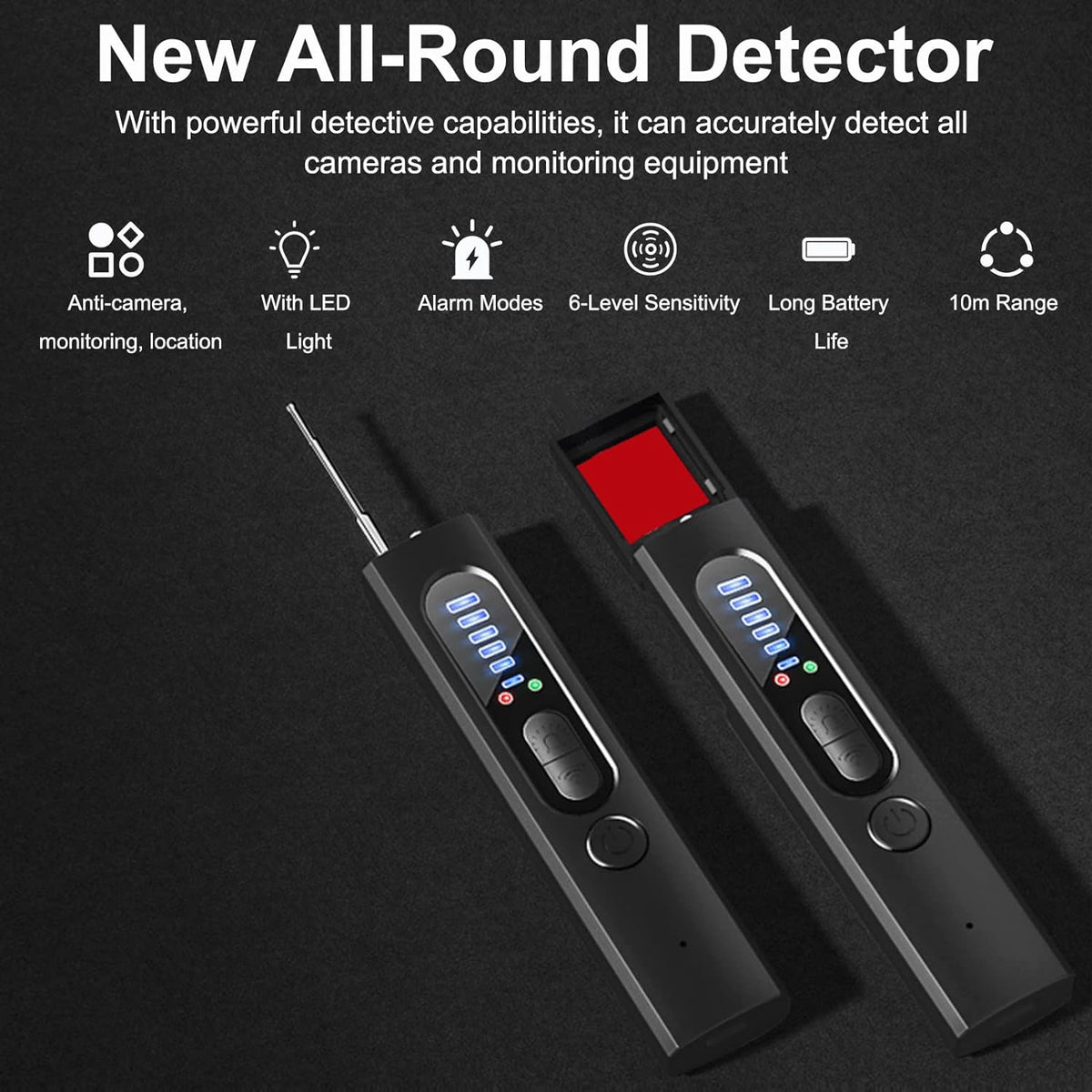 كاشف الكاميرات الخفية المحمول AegisScan — ماسح ترددات لاسلكية مدمج وكشف أجهزة تتبع GPS