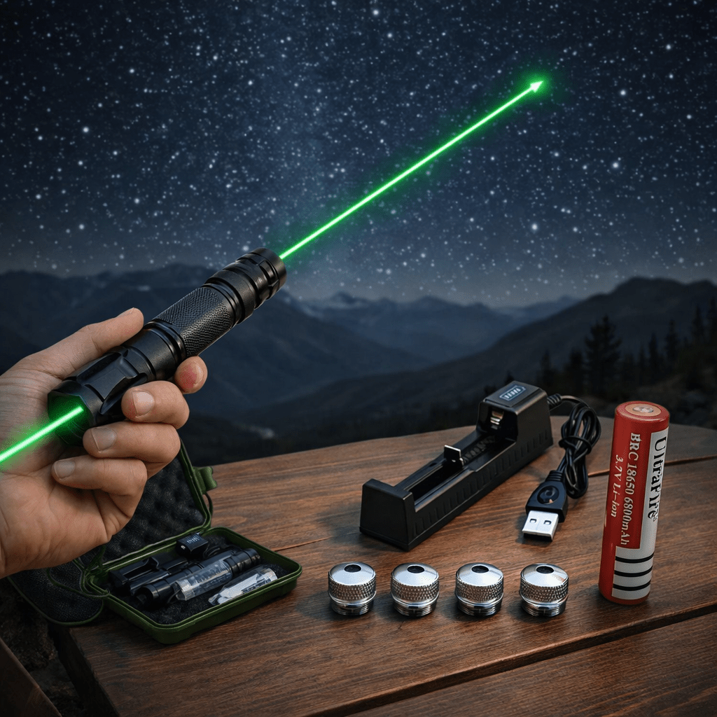 USB Rechargeable Green Laser Pointer — 2000 Meter Range