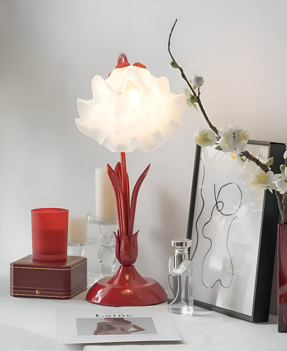 Aurelian Flora Table Lantern With Floral Accent And Vintage Paris Charm