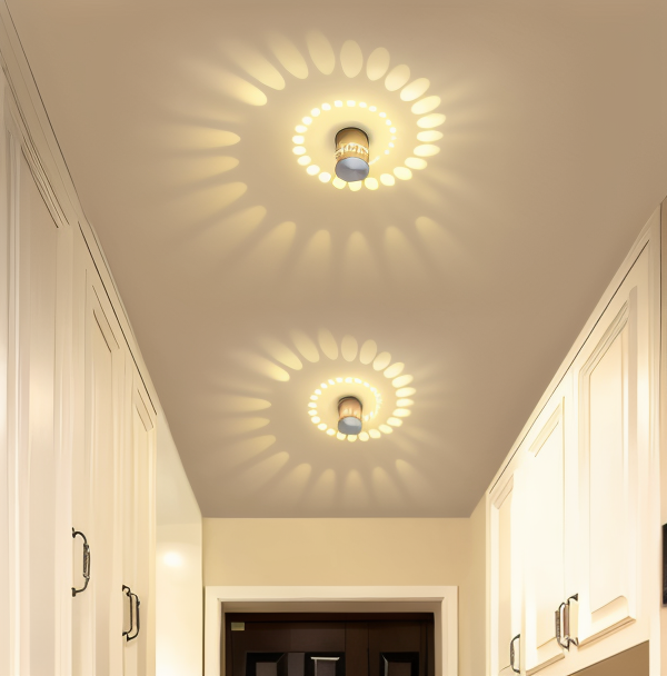 VeloSpiral Wall Light With Colorful Spiral Pattern Cylindrical Led Fixture