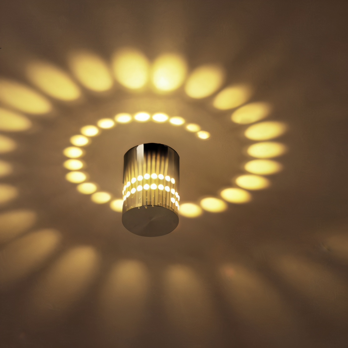 VeloSpiral Wall Light With Colorful Spiral Pattern Cylindrical Led Fixture
