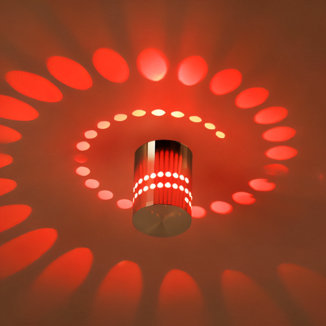 VeloSpiral Wall Light With Colorful Spiral Pattern Cylindrical Led Fixture