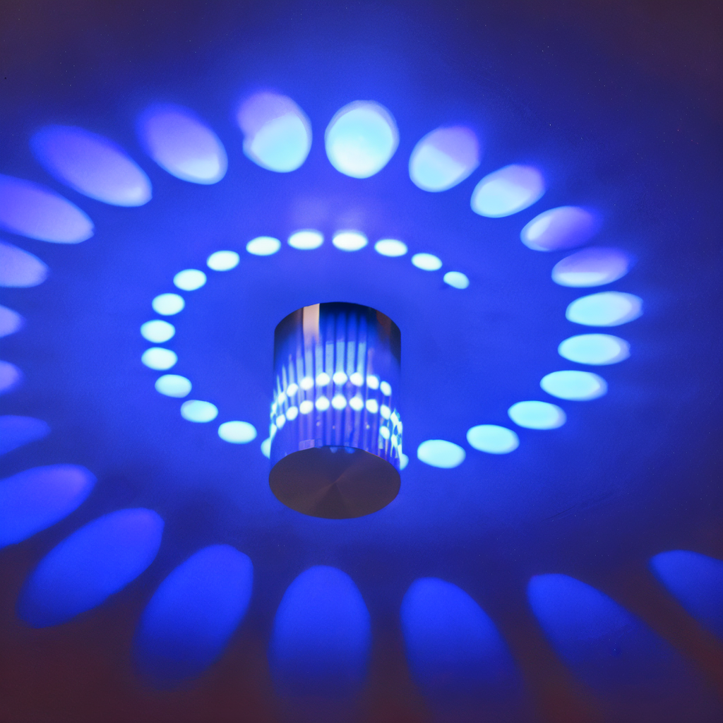 VeloSpiral Wall Light With Colorful Spiral Pattern Cylindrical Led Fixture