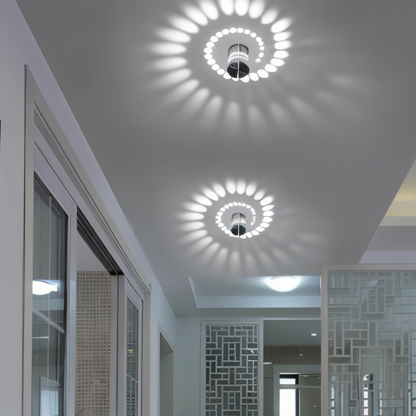 VeloSpiral Wall Light With Colorful Spiral Pattern Cylindrical Led Fixture