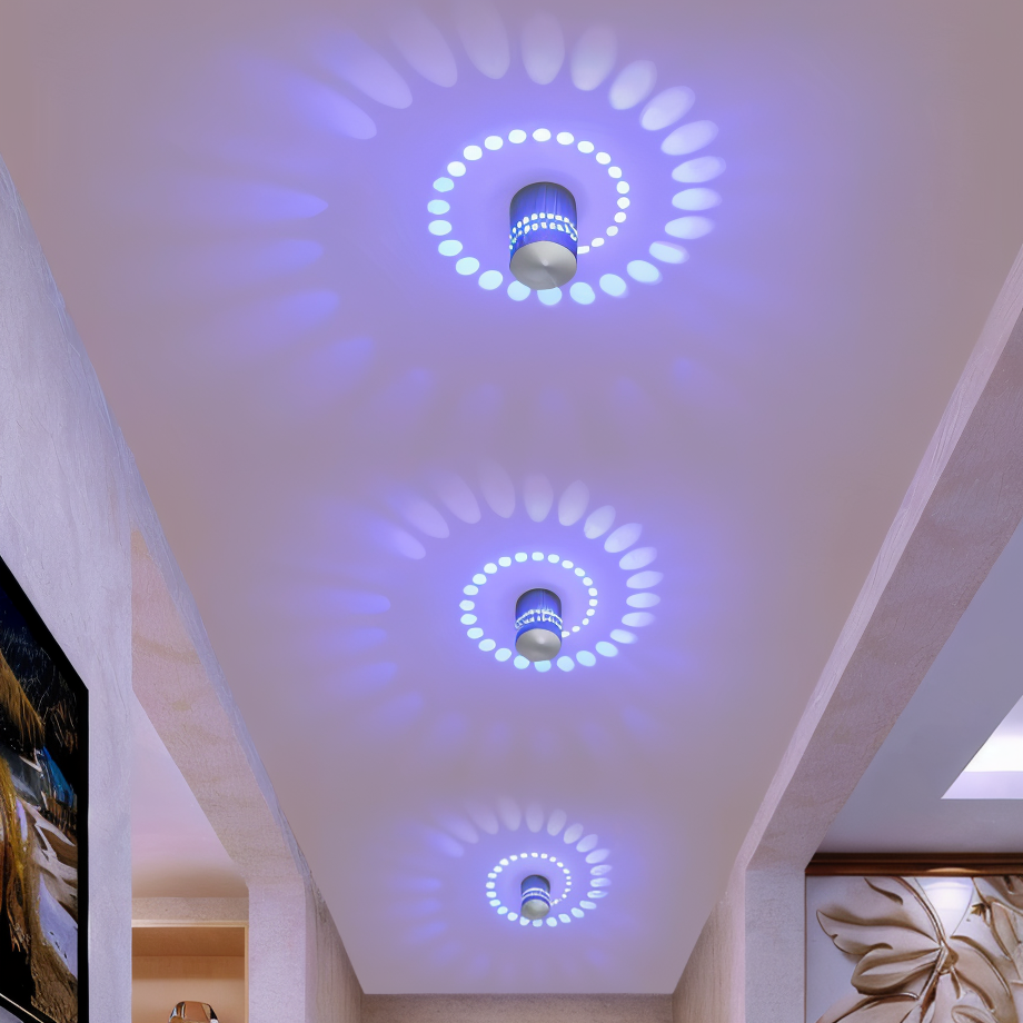 VeloSpiral Wall Light With Colorful Spiral Pattern Cylindrical Led Fixture
