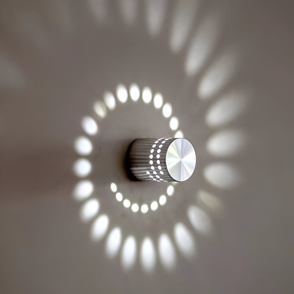 VeloSpiral Wall Light With Colorful Spiral Pattern Cylindrical Led Fixture