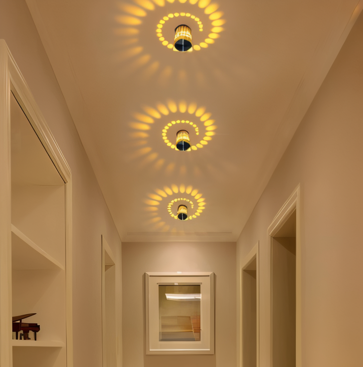VeloSpiral Wall Light With Colorful Spiral Pattern Cylindrical Led Fixture