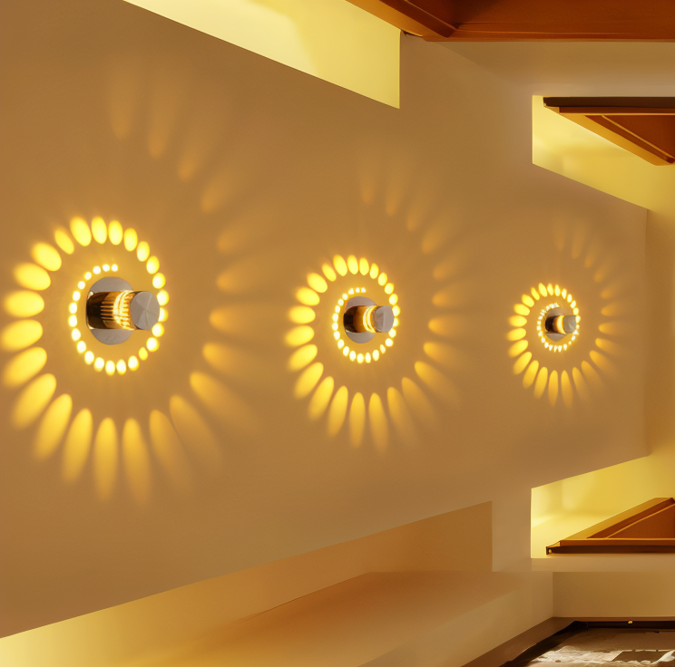 VeloSpiral Wall Light With Colorful Spiral Pattern Cylindrical Led Fixture
