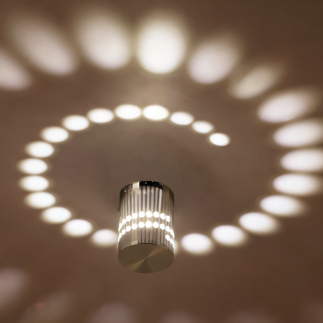 VeloSpiral Wall Light With Colorful Spiral Pattern Cylindrical Led Fixture