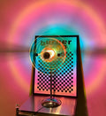 LumaNova Retro Disc LED Table Lamp for Desk, Nightstand, and Dresser