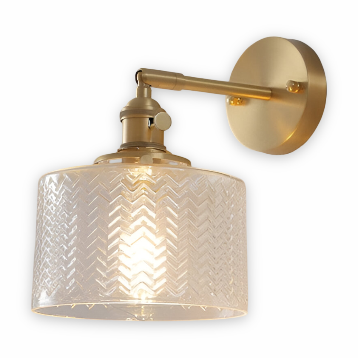 Aureli Ribbed Glass Wall Light Adjustable Arm For Bedrooms And Hallways
