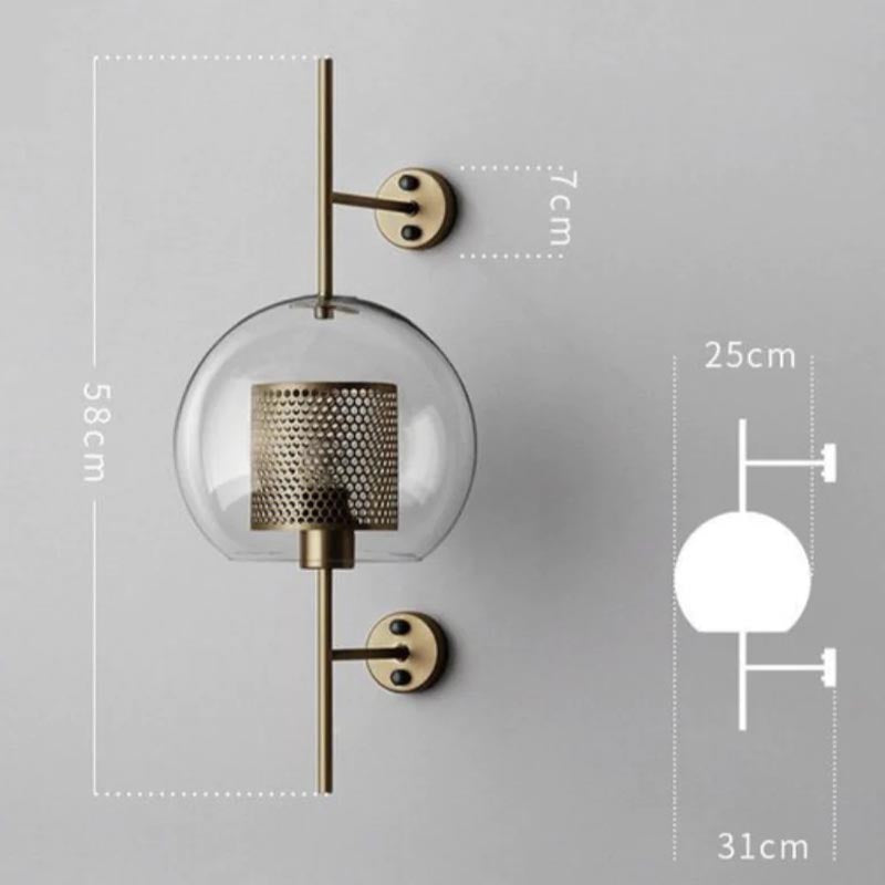 Honeycomb Radiance-kulevegglampe - gyllent glødende vegglampe
