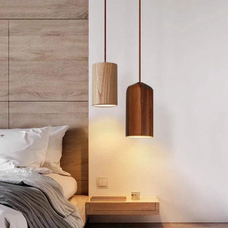 LumenVale Wooden Pendant Light With Warm LED Glow For Dining Rooms