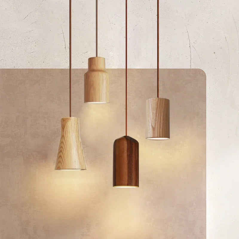 LumenVale Wooden Pendant Light With Warm LED Glow For Dining Rooms
