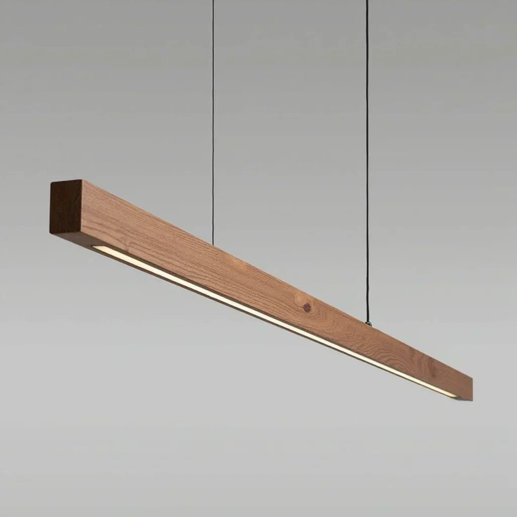 Quorra Lange Holz Pendelleuchte im Essstil für moderne Häuser