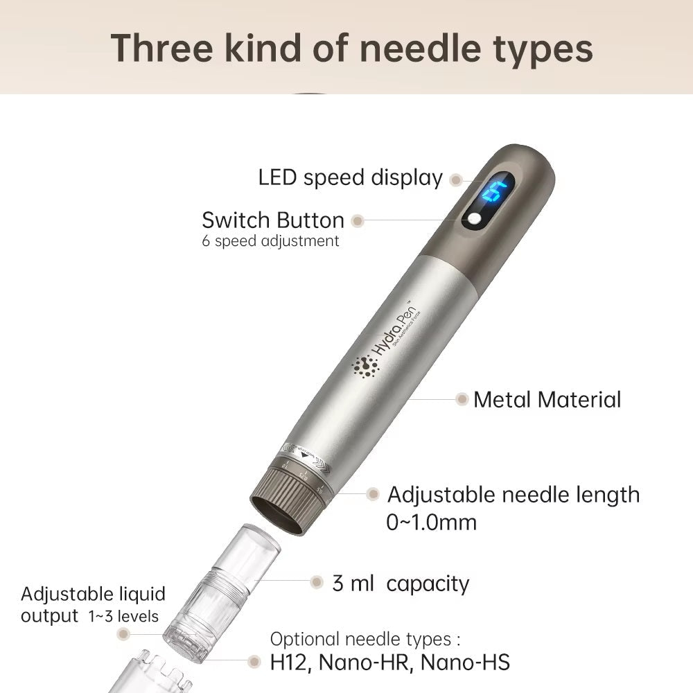 Avanceret Hydra H3-microneedlingpen — automatisk seruminfusion