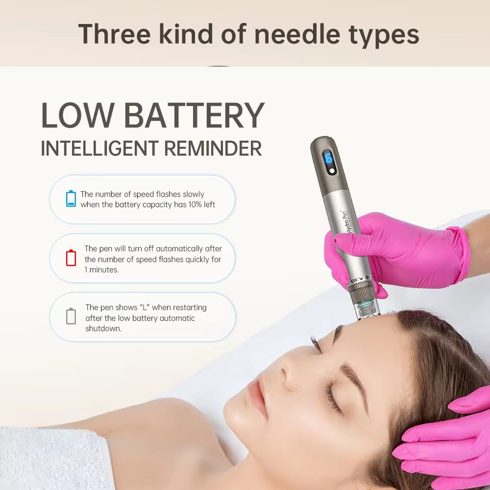 Avanceret Hydra H3-microneedlingpen — automatisk seruminfusion