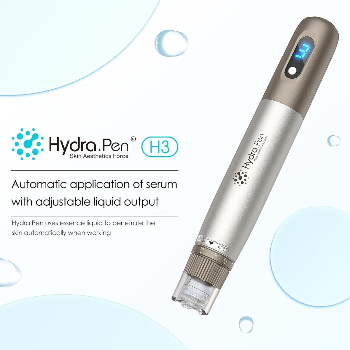 Avanceret Hydra H3-microneedlingpen — automatisk seruminfusion