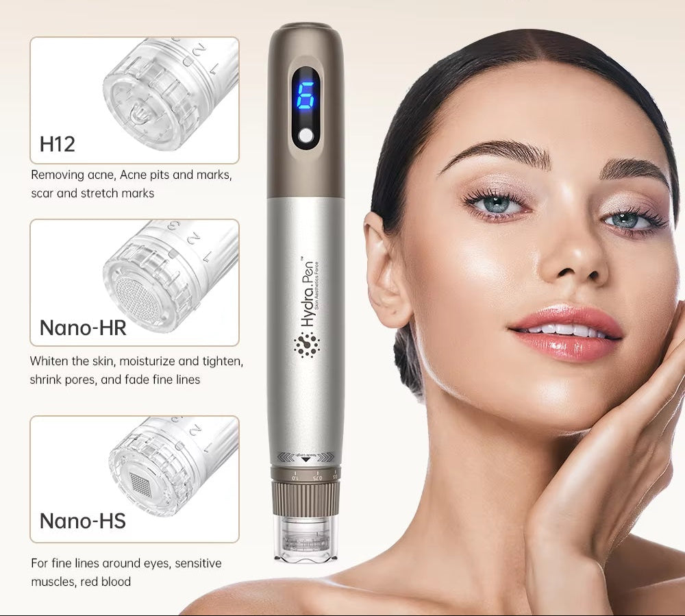 Avanceret Hydra H3-microneedlingpen — automatisk seruminfusion
