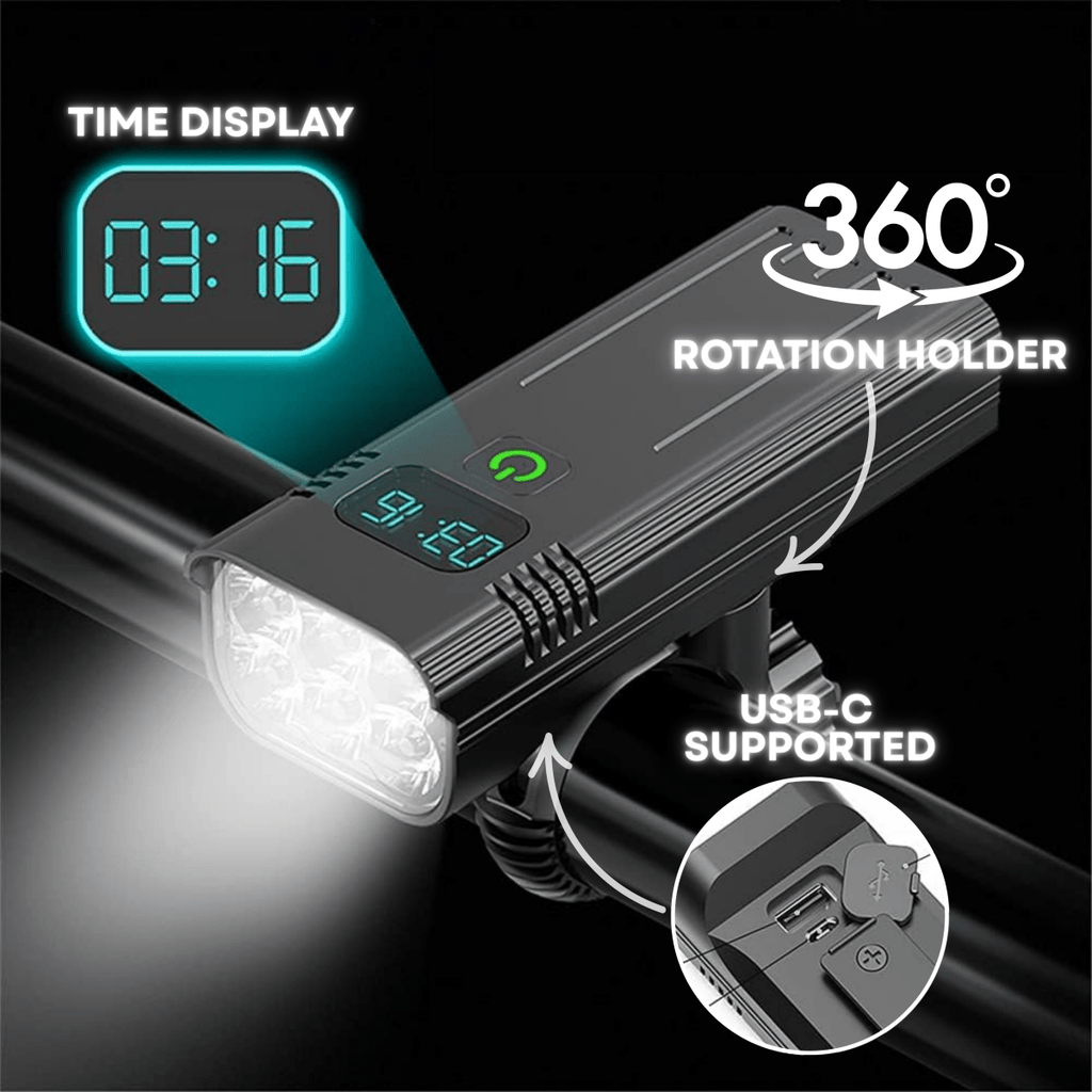 5000 Lumen Bike Light with 12 LEDs & USB-C Rechargeable Battery | Filindra