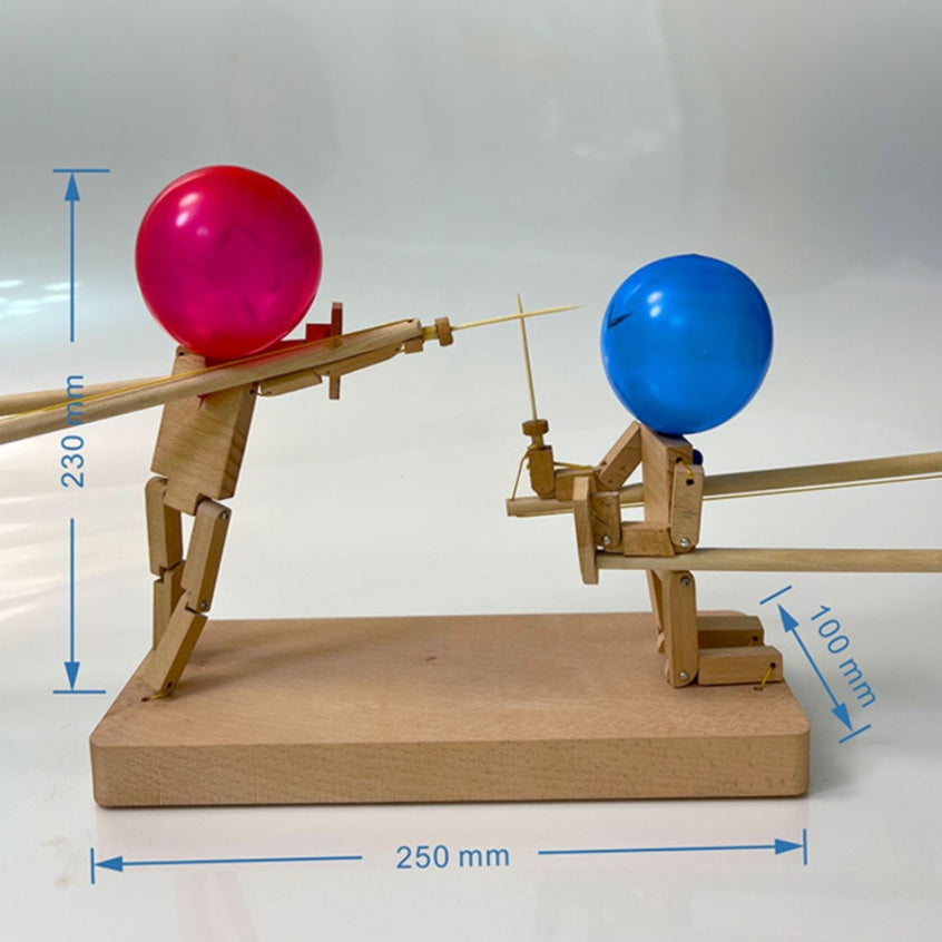 BalloonBrawlers handgjorda ballongstridsdockor i trä
