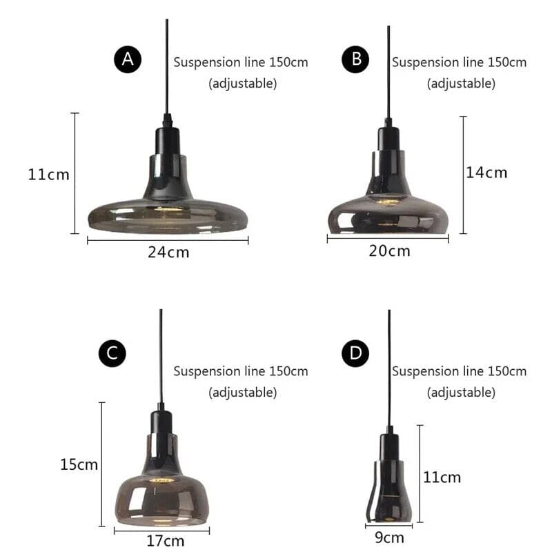 LumiNova Pendelleuchten mit Glas für zeitgemäße Loft-Wohnzimmer