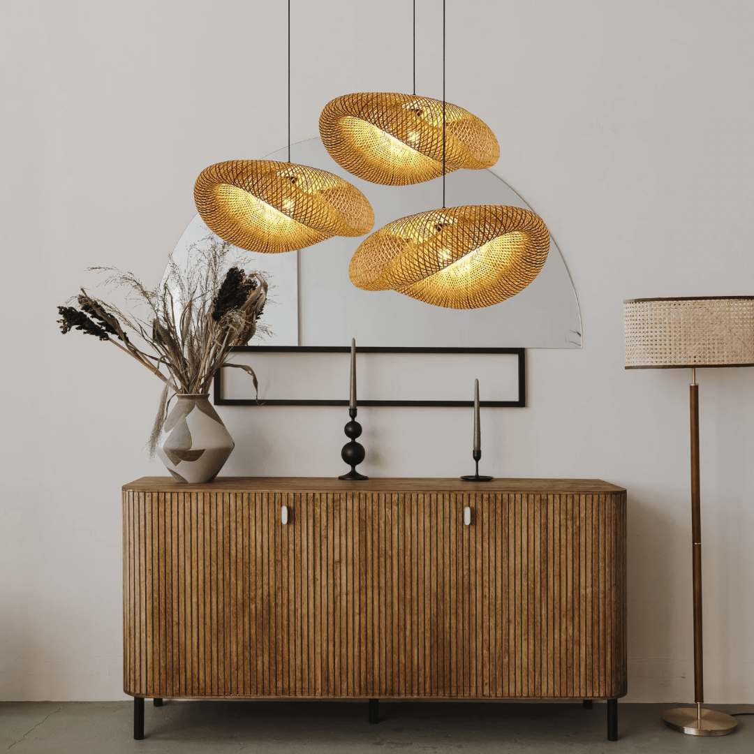 Russel retro hanglamp van bamboe - moderne hanglamp