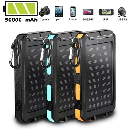 500000mAh Solar Power Bank IP67 Waterproof Compact Slim Design