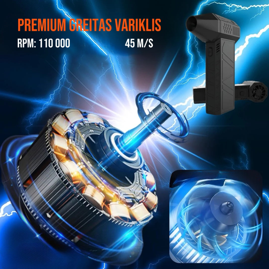Aspiratore soffiatore ad alta potenza — Pulitore a getto turbo, batteria da 6000mAh