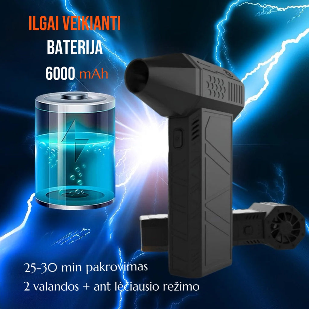 Aspiratore soffiatore ad alta potenza — Pulitore a getto turbo, batteria da 6000mAh