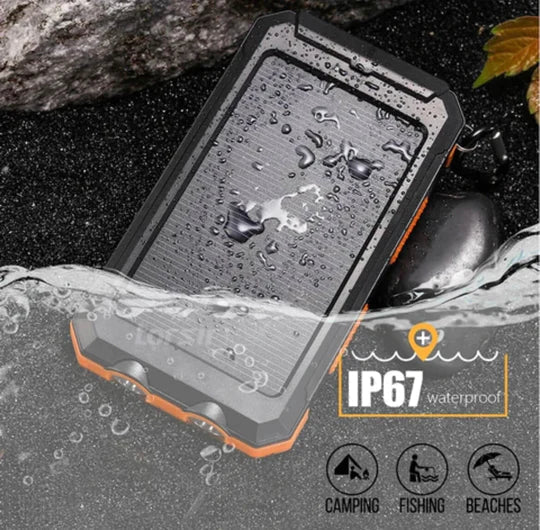 500000mAh Solar Power Bank IP67 Waterproof Compact Slim Design