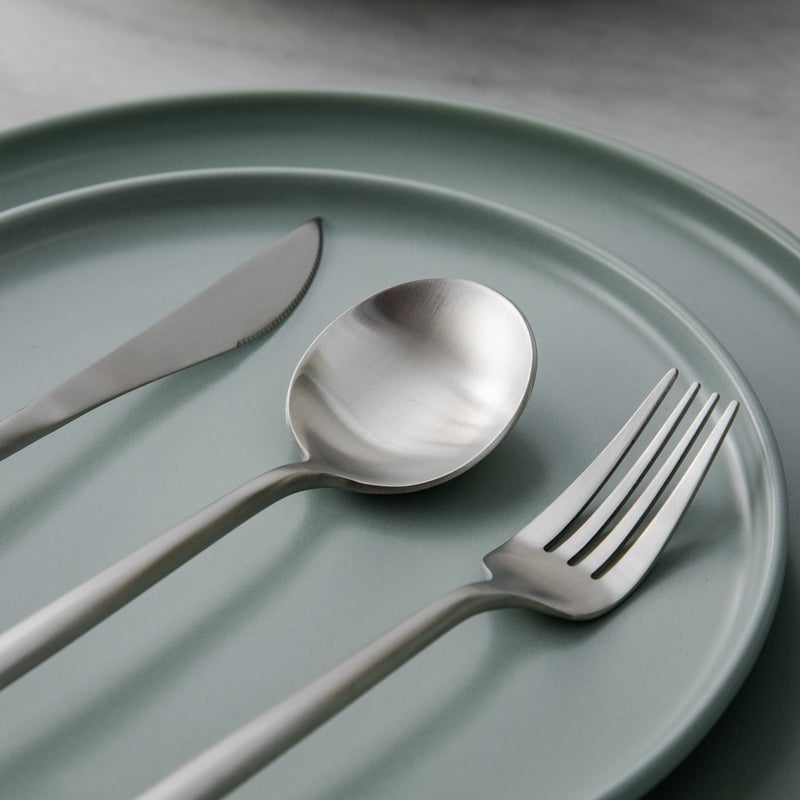 Minimalist Flatware Set — Clean Sleek Lines, Contemporary Design