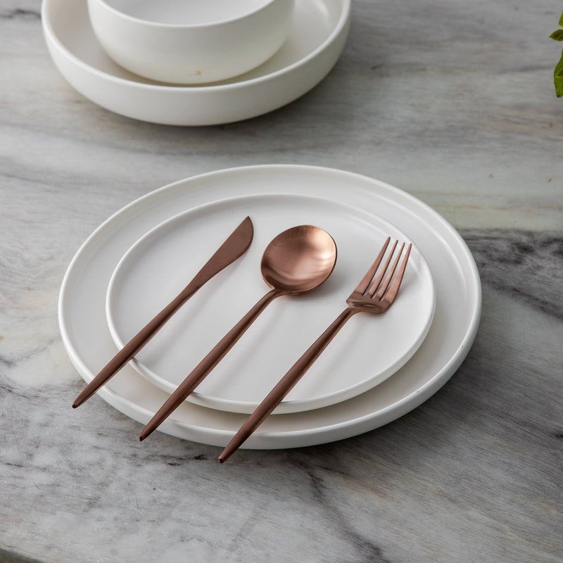 Minimalist Flatware Set — Clean Sleek Lines, Contemporary Design