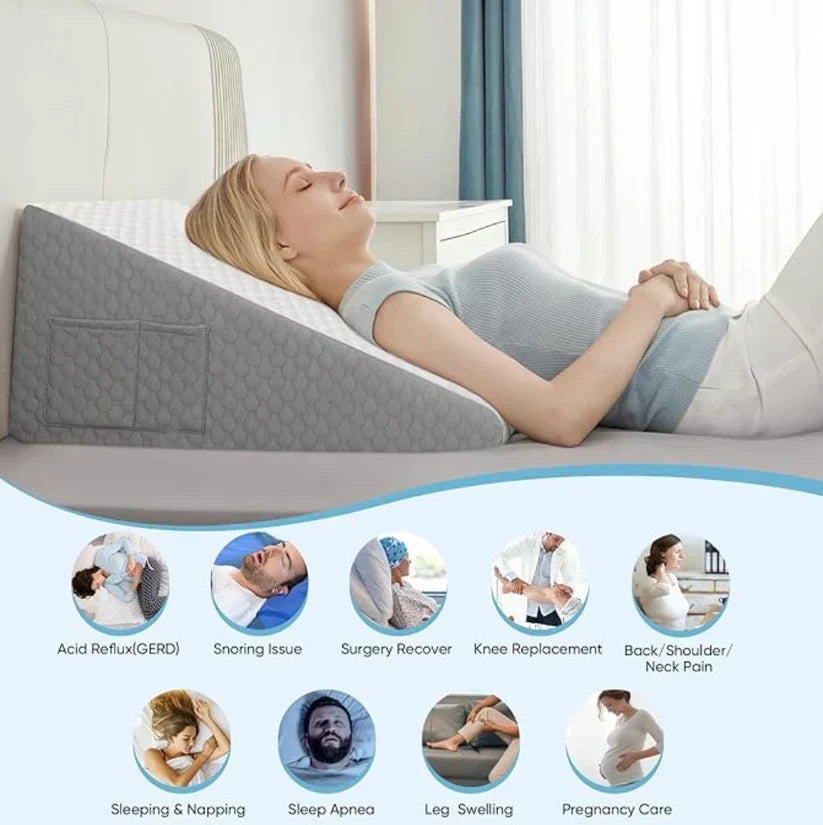 プレミアムくさび形枕 - いびき、睡眠時無呼吸、逆流を緩和