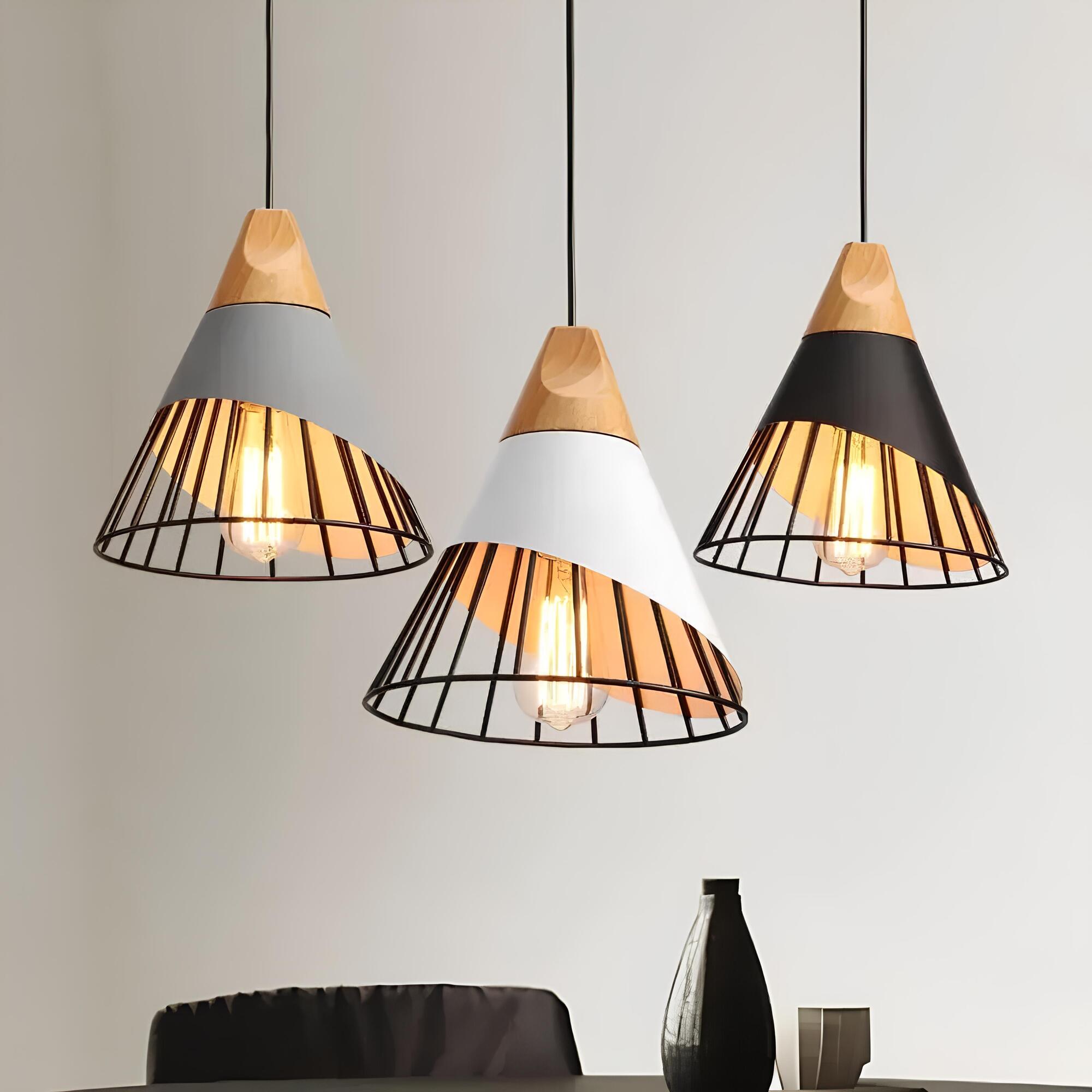 Marcelli Open Cage Pendant Light With Industrial Design