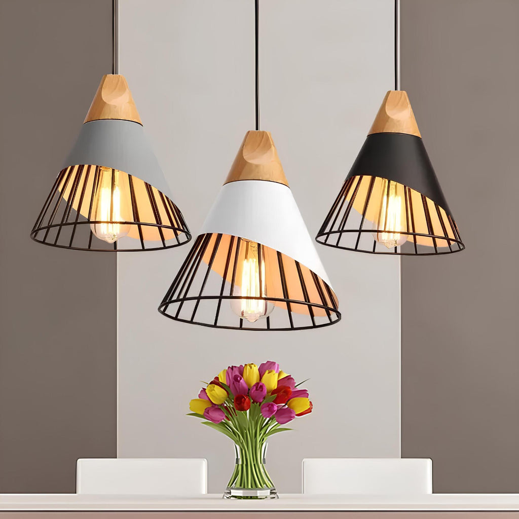 Marcelli Open Cage Pendant Light With Industrial Design